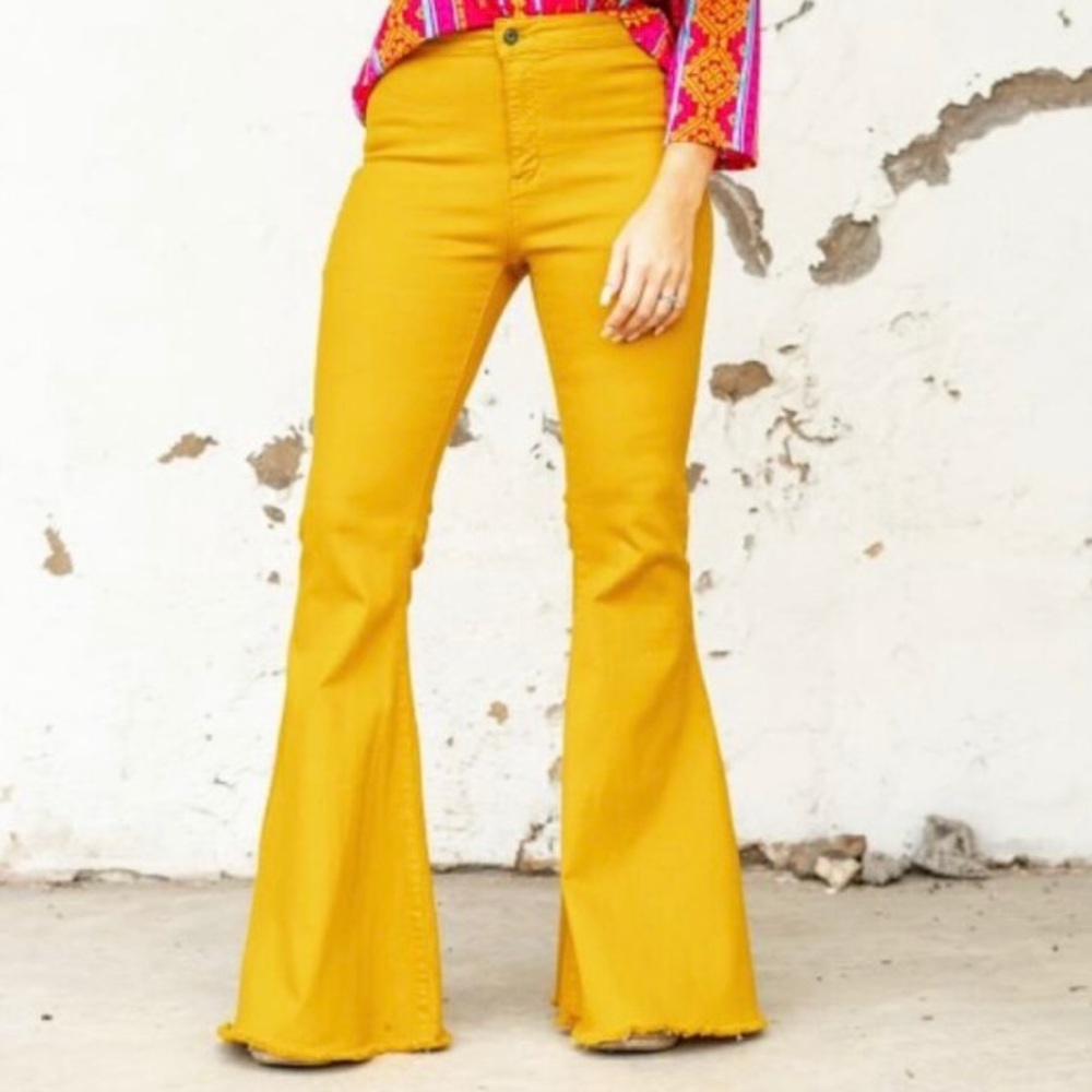 Mustard flare jeans by L&B
